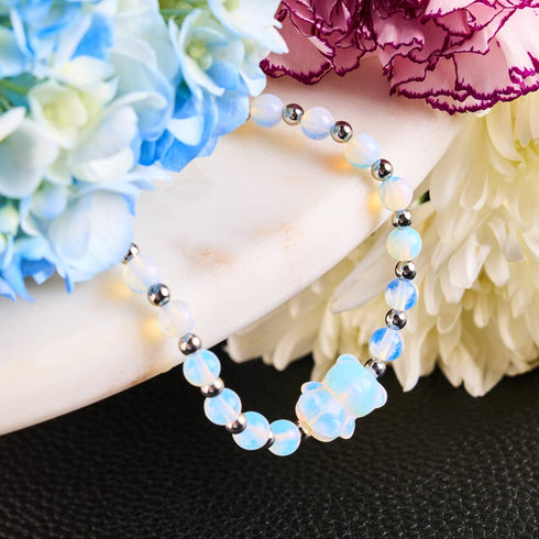 Luna | Edelsteinbär-Armband | Mondstein x Silber